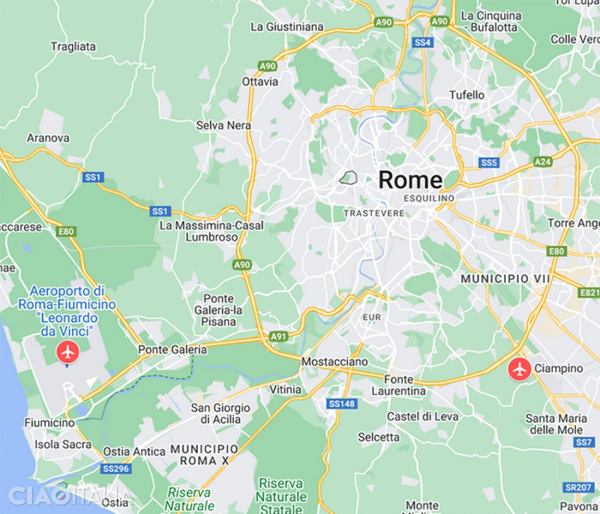 Rome airports map