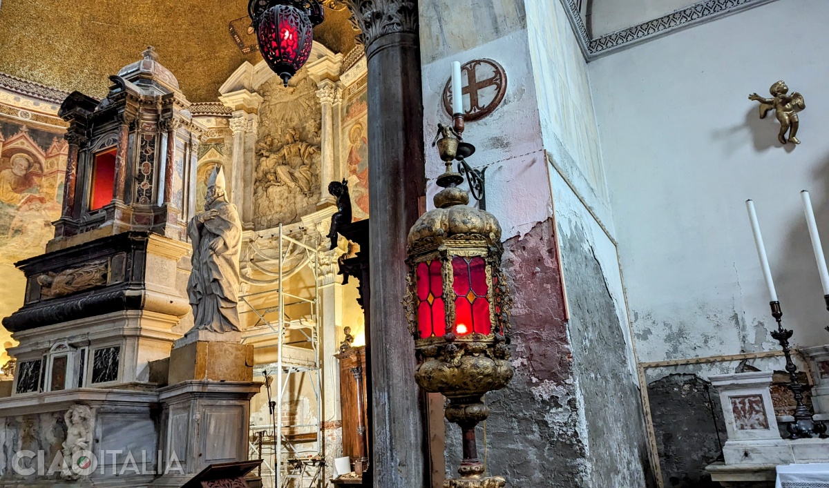 According to legend, the bones behind the altar belong to the dragon slain by San Donato.