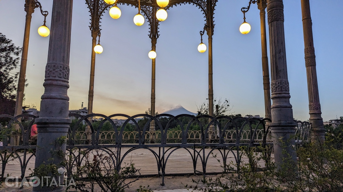 The view of Etna in the evening