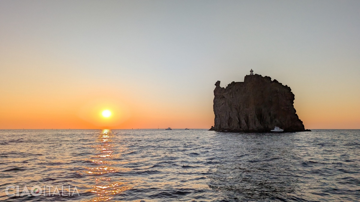 On the small island of Strombolicchio, there is only a lighthouse.