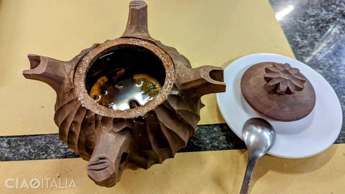 Caff&egrave; alla valdostana is enjoyed with friends.