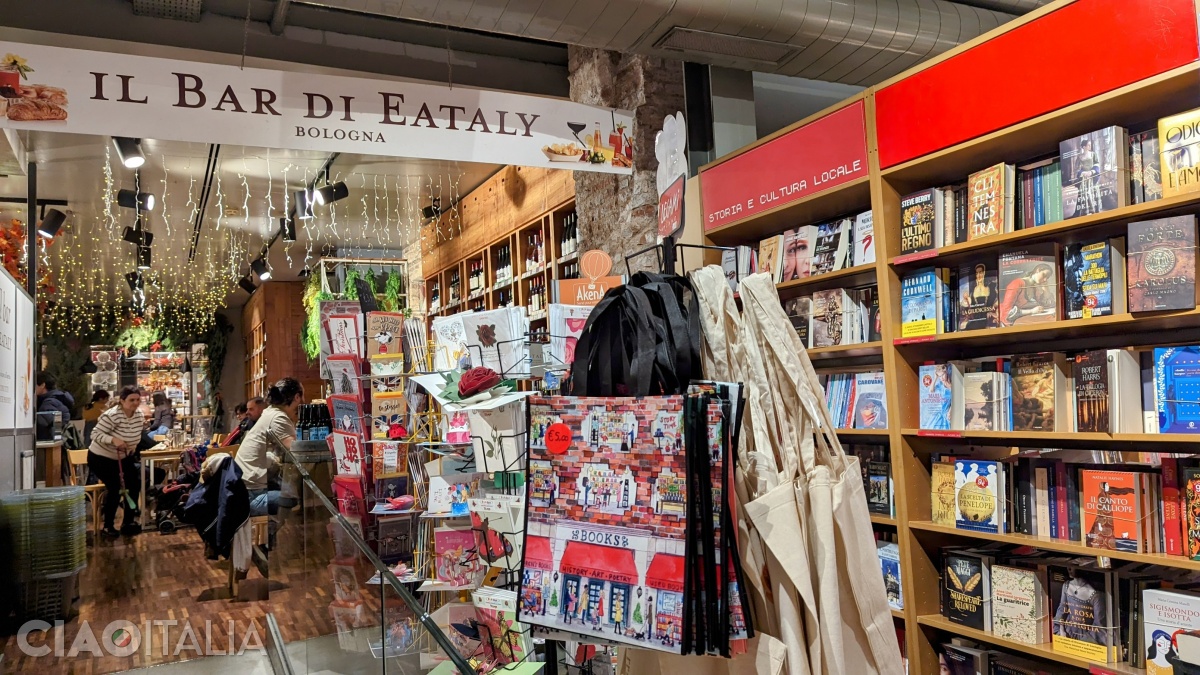 Coop Ambasciatori is a bookstore that also houses Eataly restaurants.