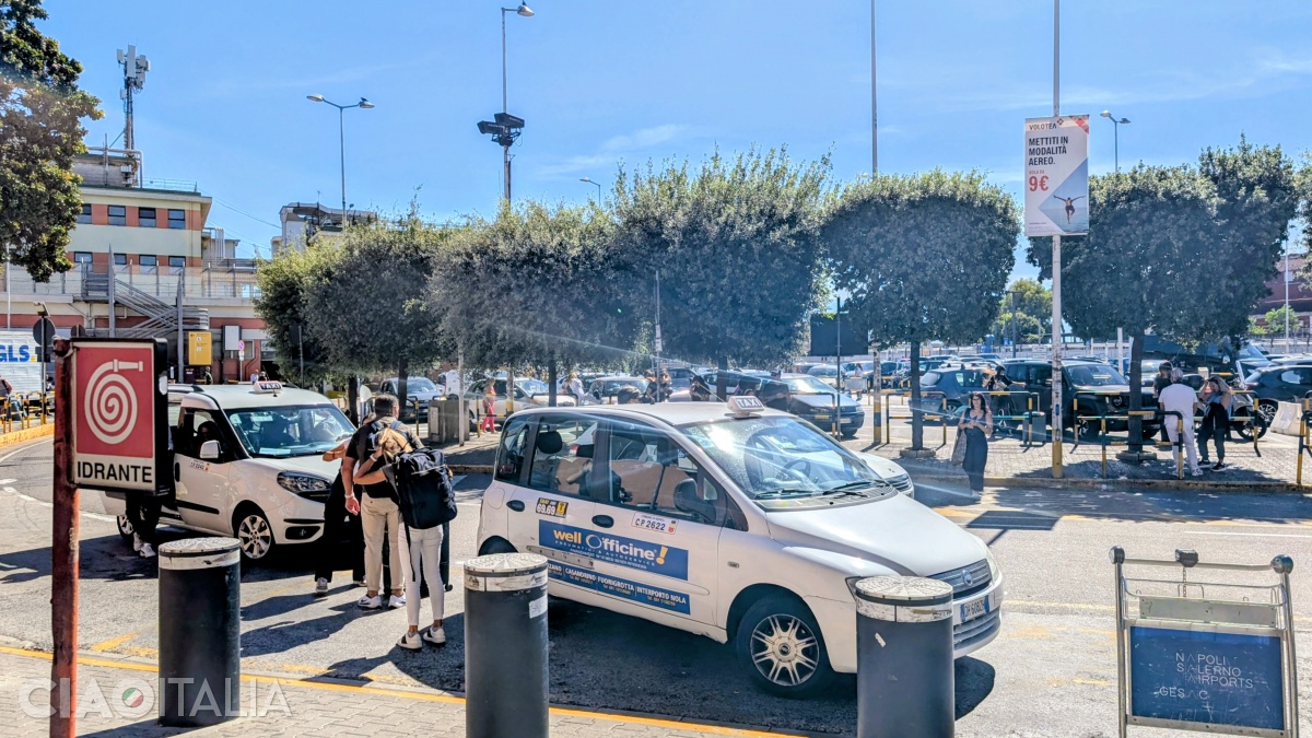 Taxis in Naples are white.