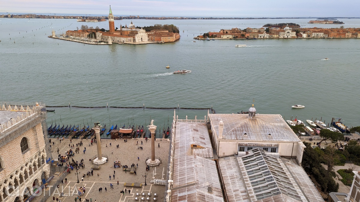 The view from the St. Mark's Campanile toward the islands of San Giorgio Maggiore and Giudecca.