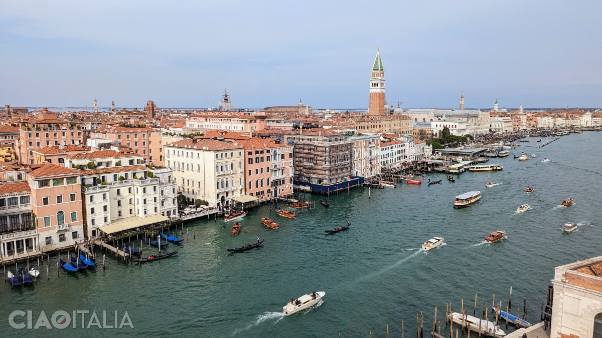 The view from the dome of the Church of Santa Maria della Salute toward the Grand Canal