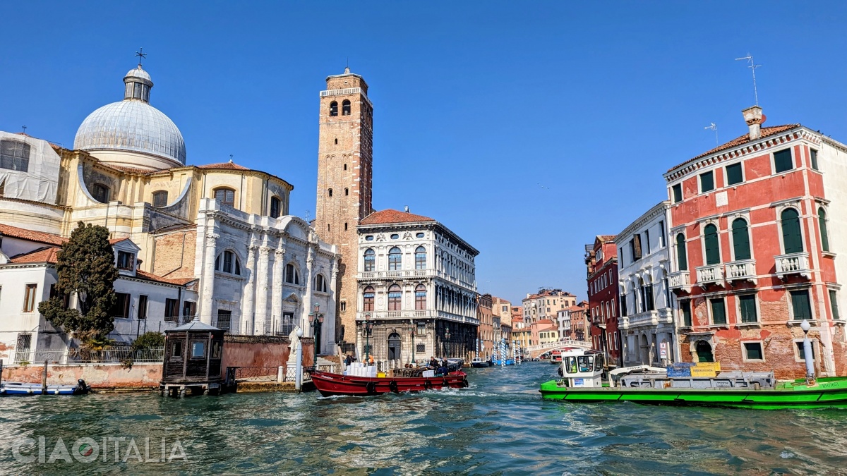 The Santa Lucia Sanctuary and Palazzo Labia (next to the bell tower)
