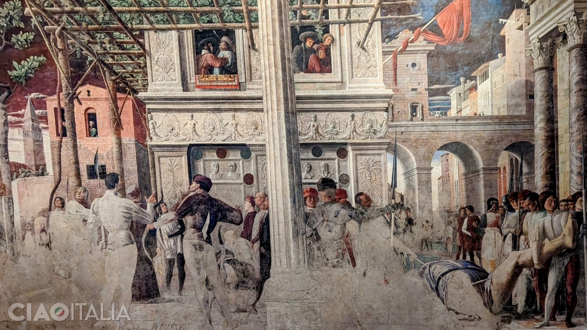 Andrea Mantegna: "The Martyrdom and the Transport of the Body of St. Christopher"