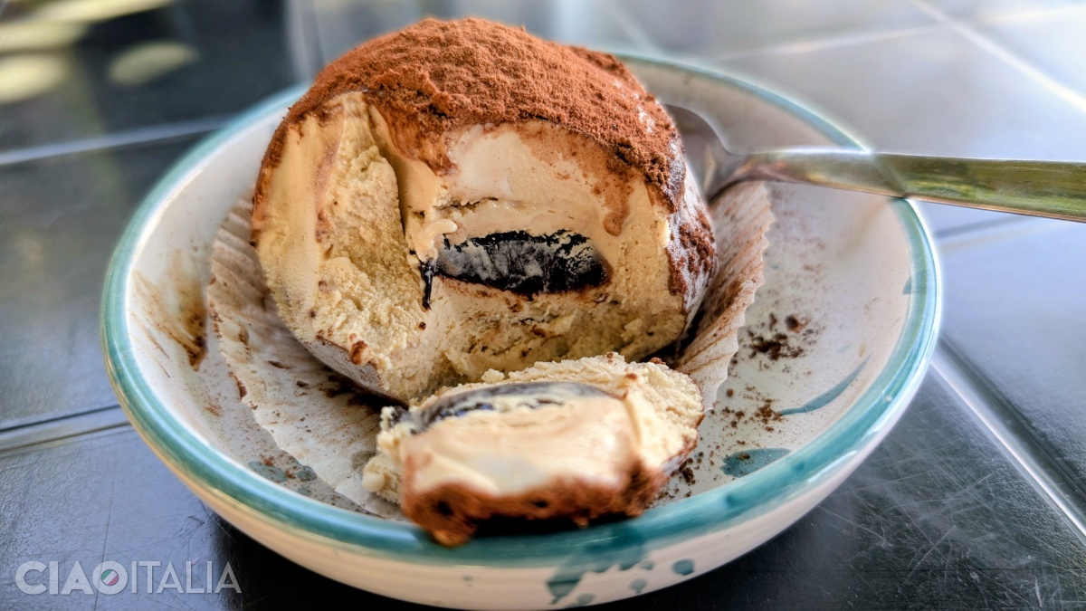 The interior is soft, made of dark chocolate.