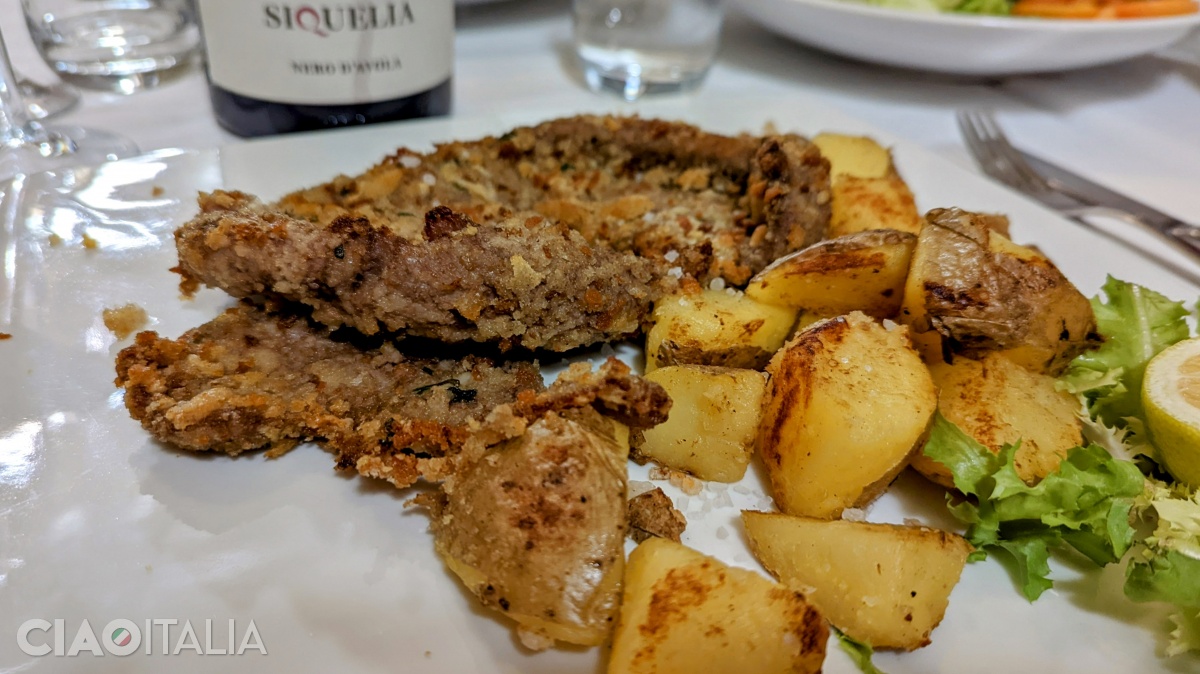 The Palermitan schnitzel is baked in the oven.