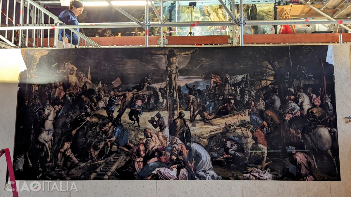 "The Crucifixion" (under restoration at the time of our visit)