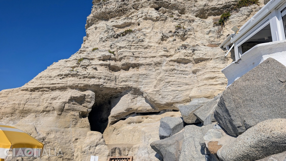 Carved directly into the cliff next to Lido La Roccette is the San Leonardo Cave.