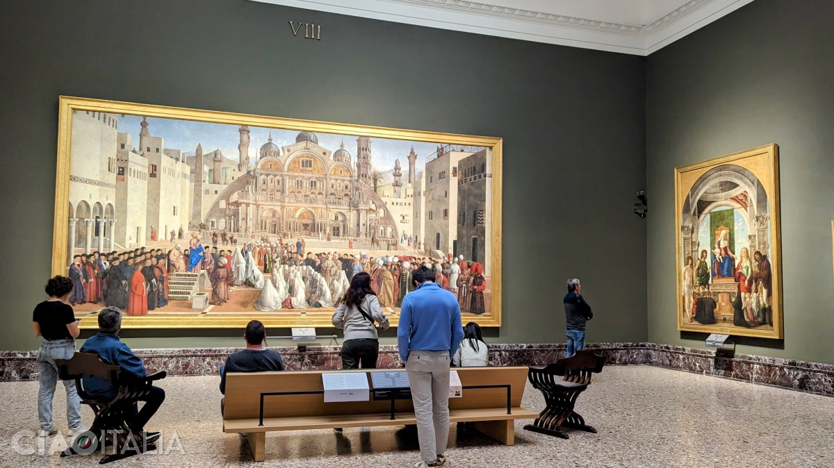 Gentile and Giovanni Bellini - "The Preaching of Saint Mark in a Marketplace in Alexandria" (1504-1507)