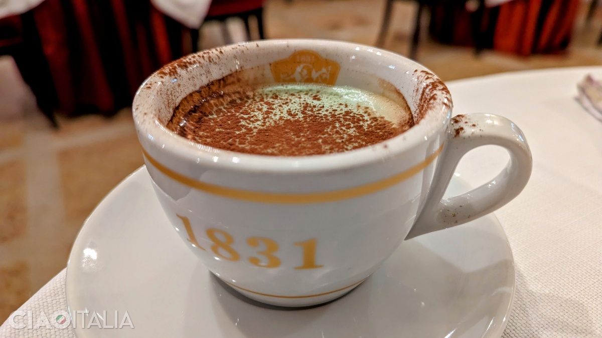 The house specialty at Caffè Pedrocchi: coffee with mint cream