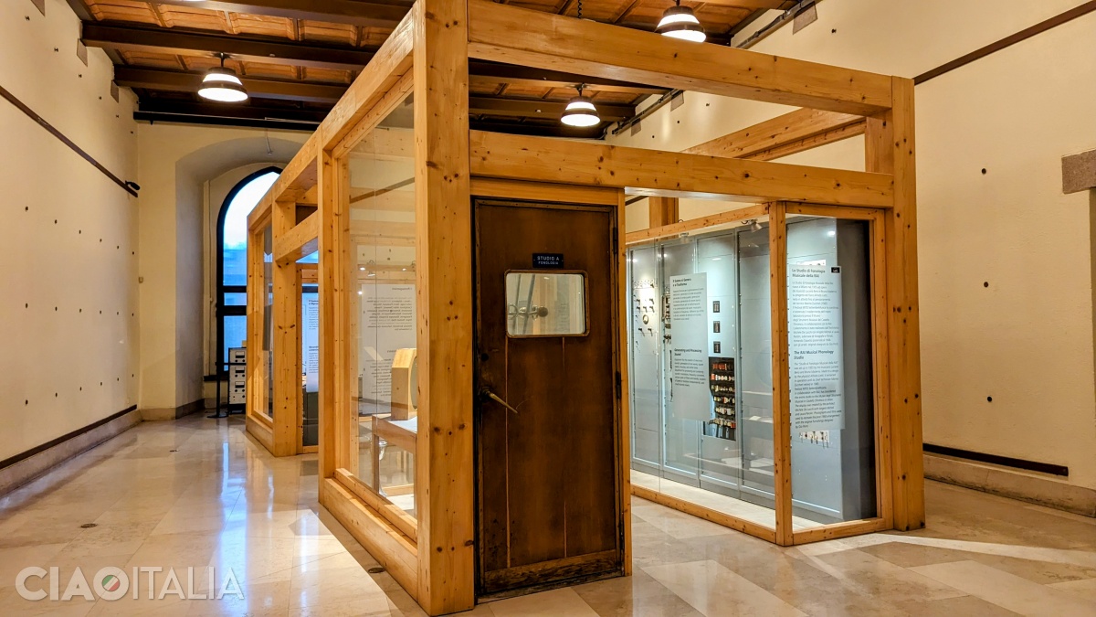 The Rai Studio reconstructed in the Museum of Musical Instruments at Sforza Castle.