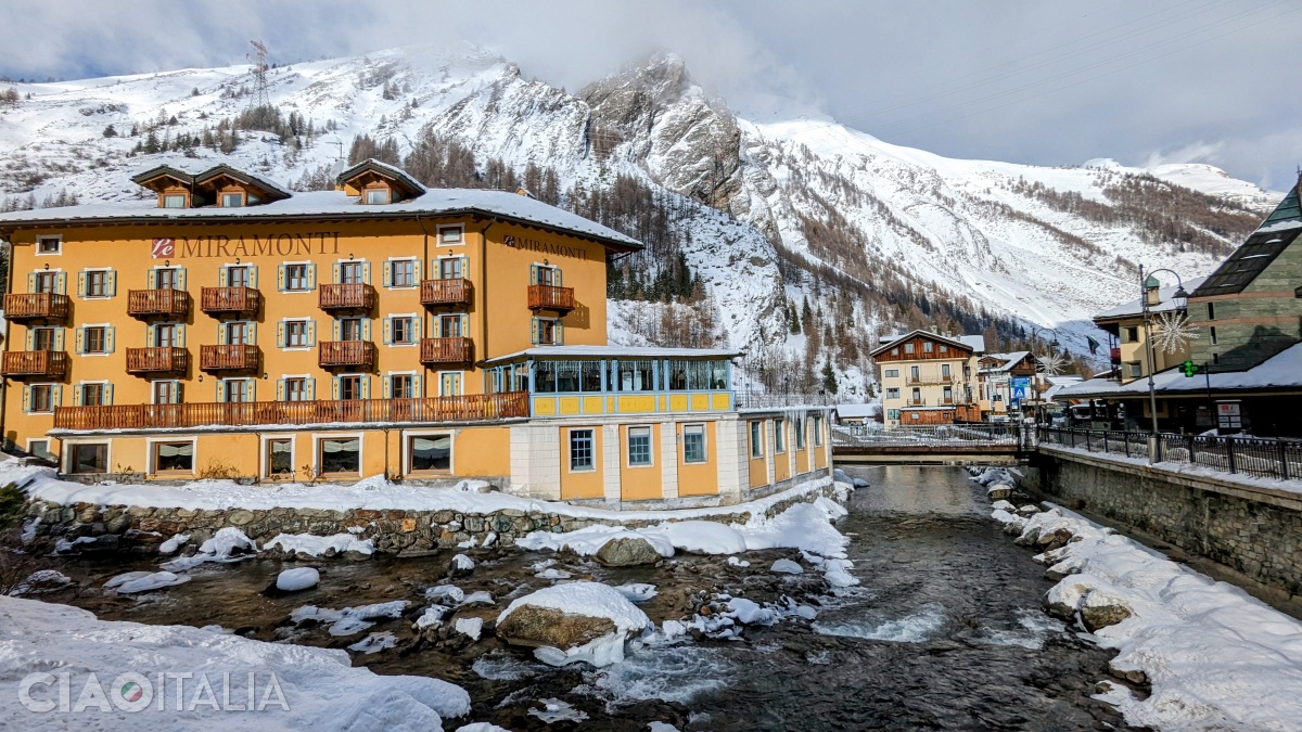 The Miramonti Hotel is located right on the riverbank.