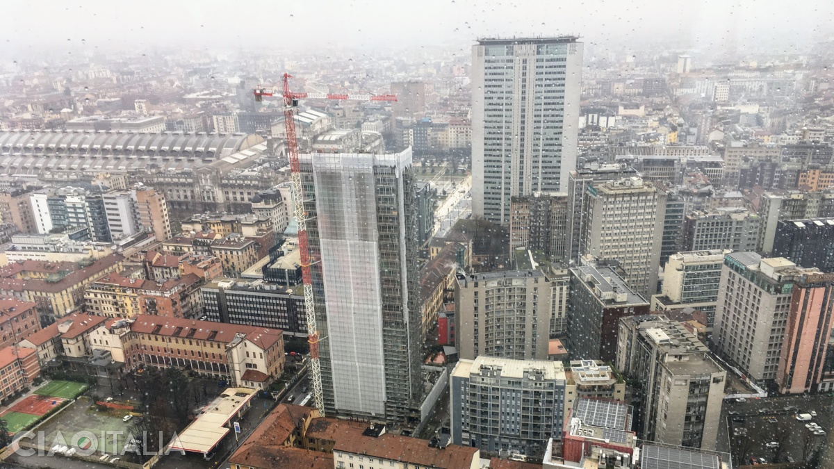 The view from the 39th floor of Palazzo Lombardia (unfortunately, we caught a rainy day)