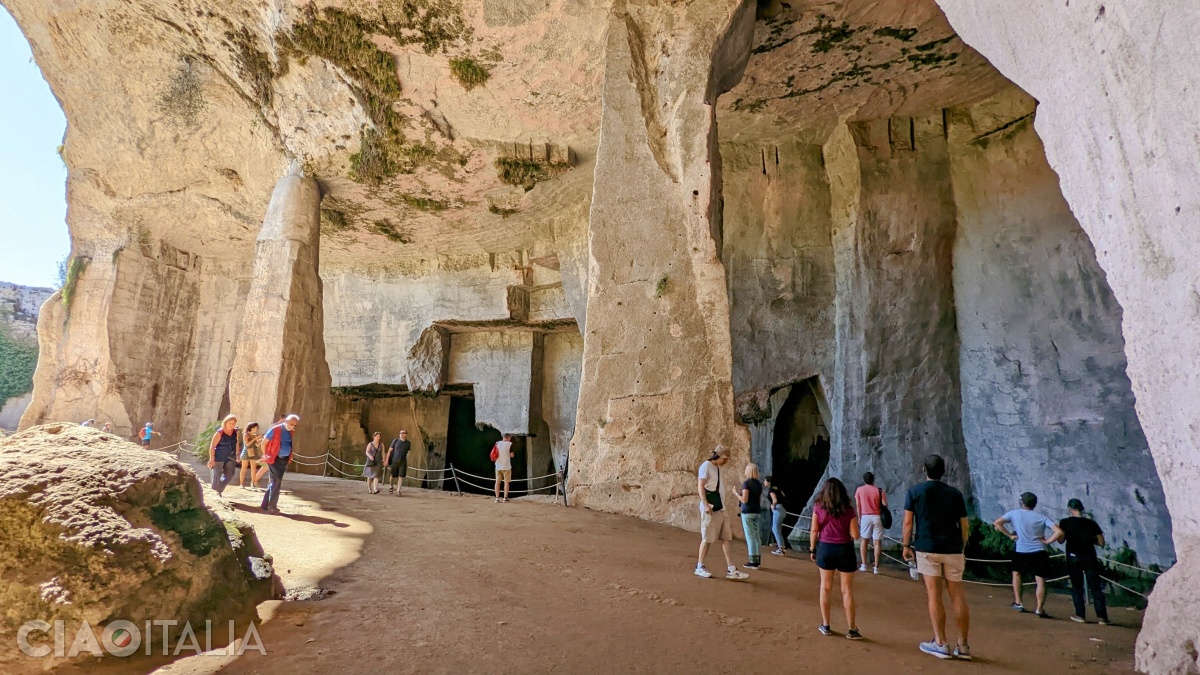 The stone pillars were deliberately left in place to support the vaults.