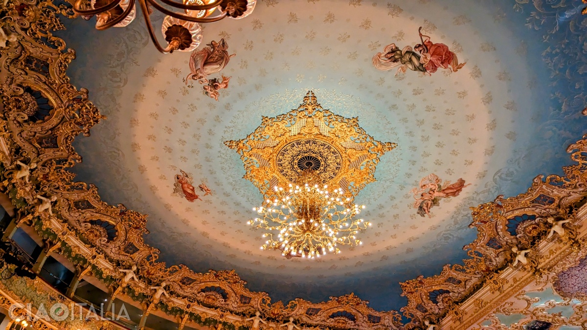 The ceiling of the auditorium of La Fenice Theatre