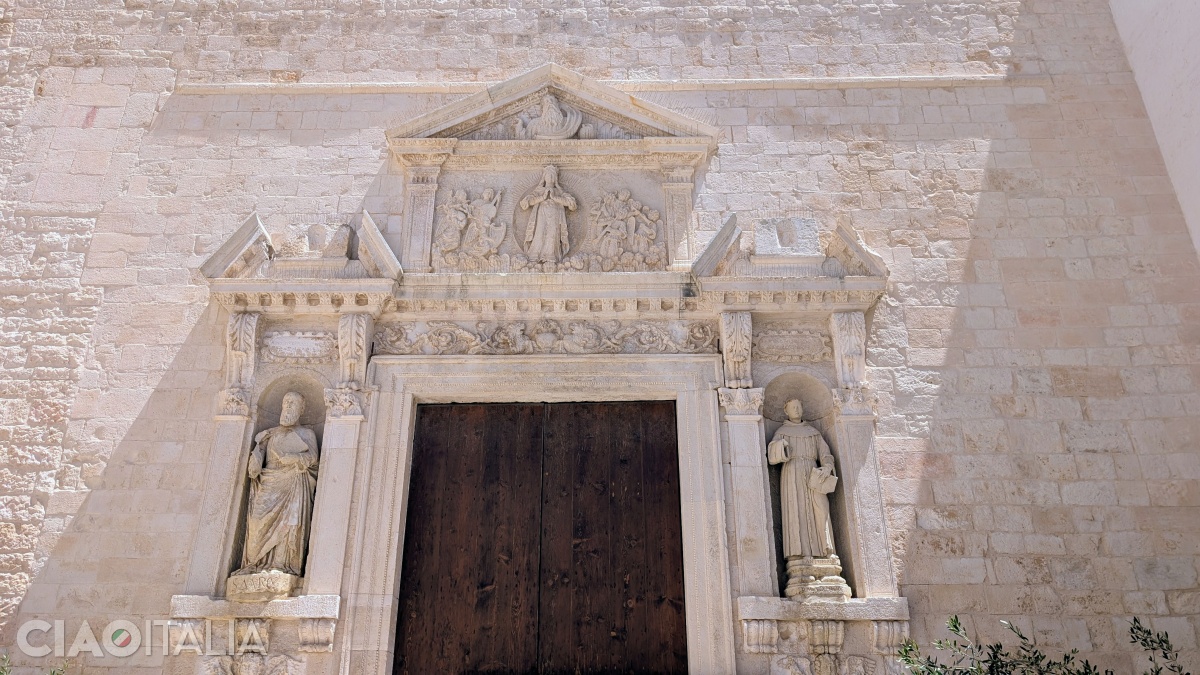 The entrance portal is beautifully decorated.