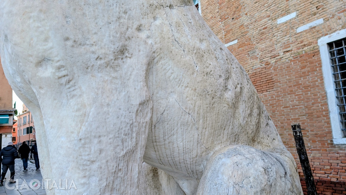 The inscriptions on the left side have been almost worn away by the passage of time.