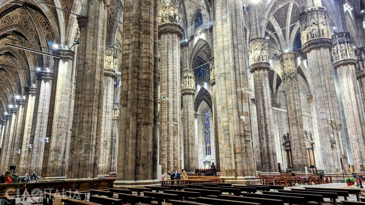 The impressive interior of the Milan Cathedral