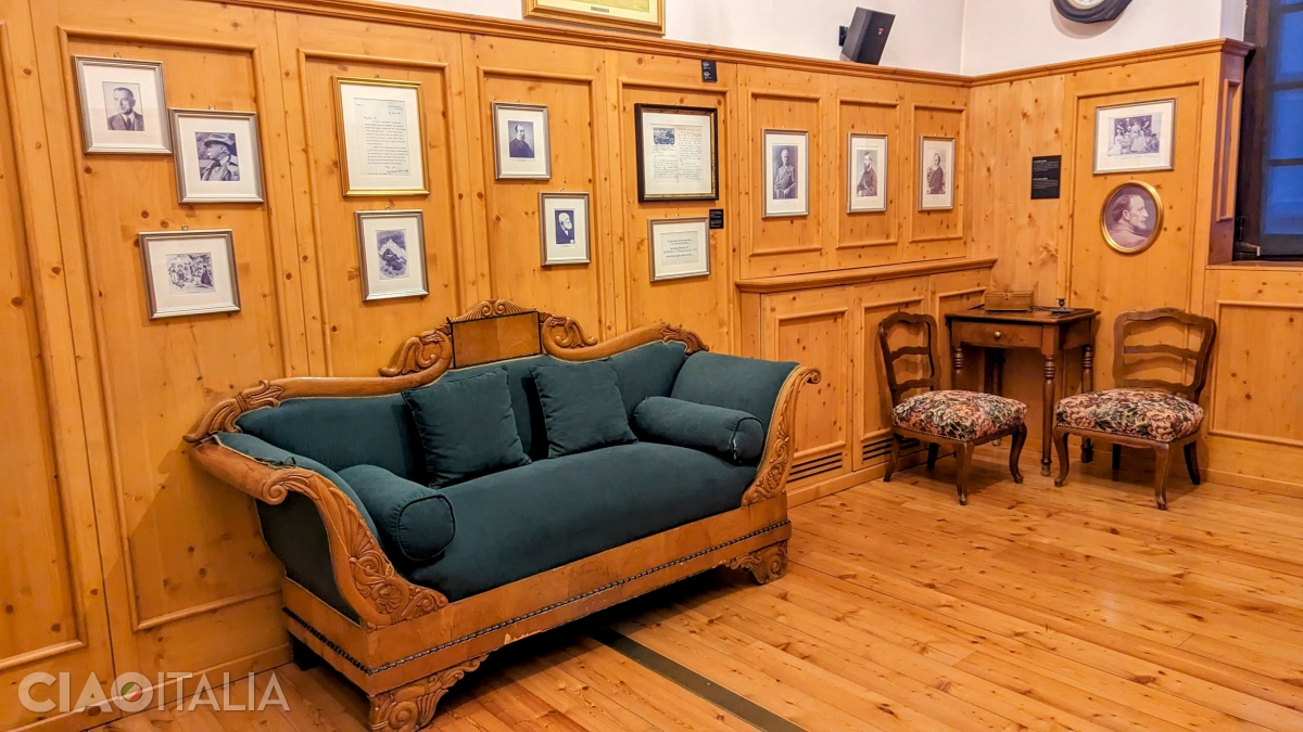 Reconstruction of the interior of the Monte Rosa Hotel in Zermatt, opened in 1855.