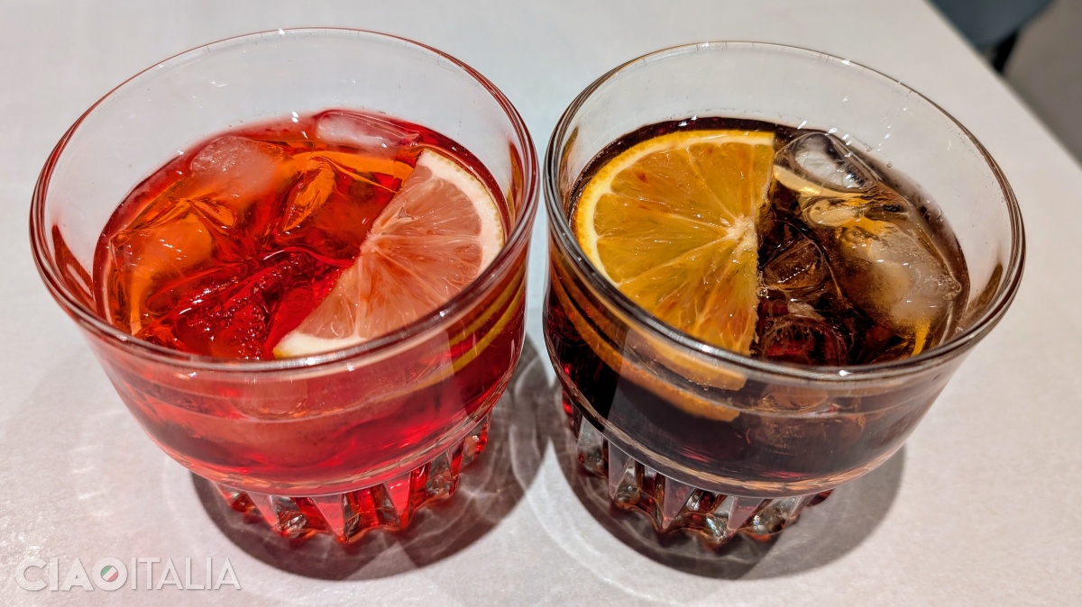 Select spritz (left) and Cynar spritz (right)