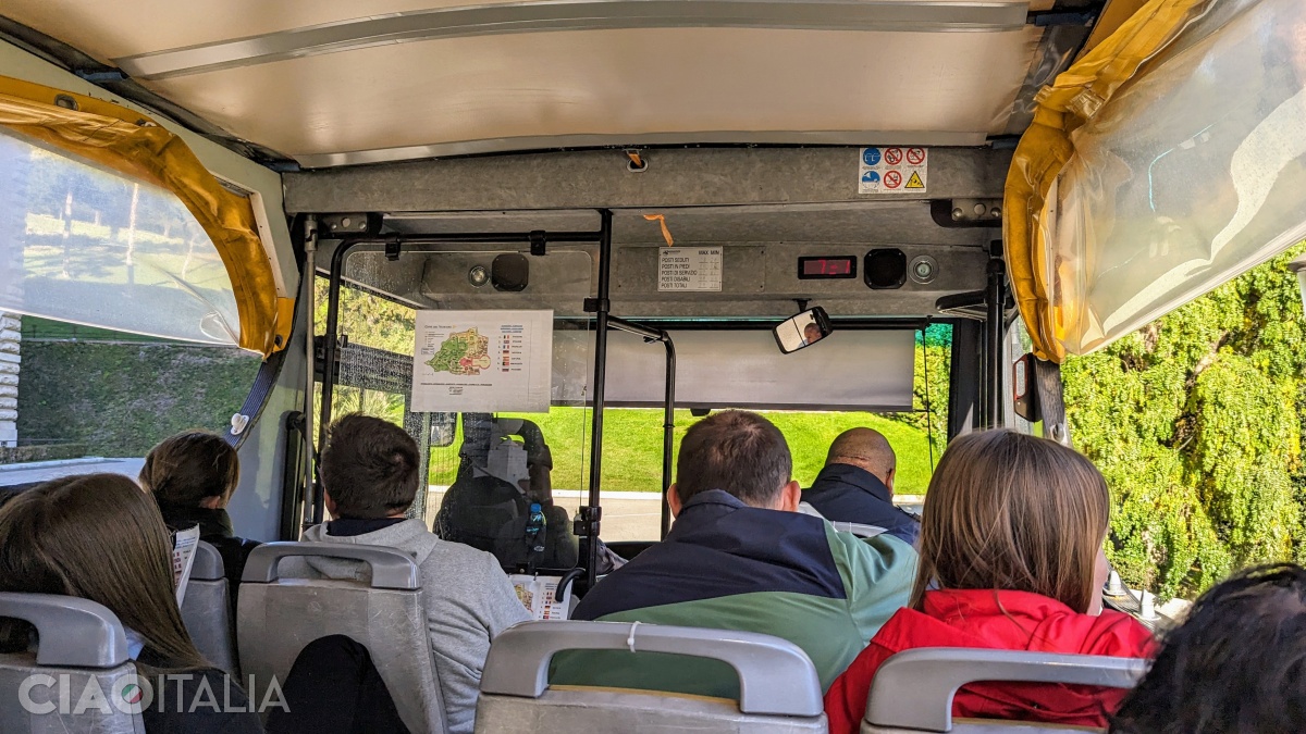 The sightseeing bus tour through the Vatican Gardens lasts about 45 minutes.
