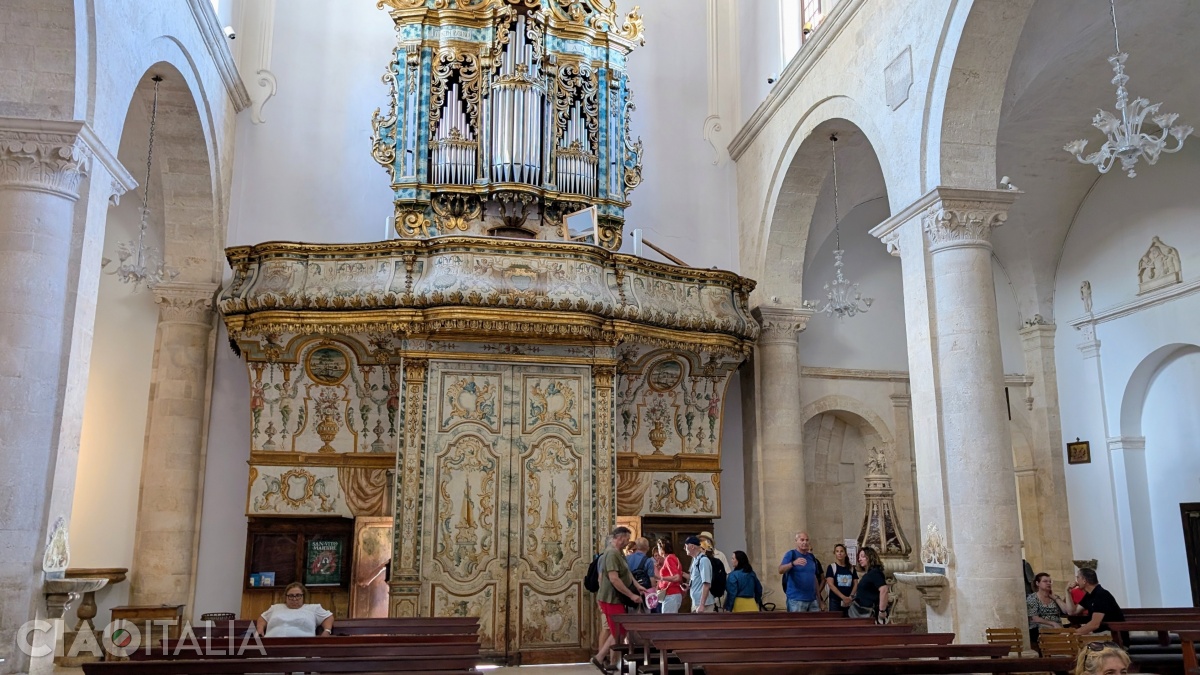 The organ is located above the entrance to the church.
