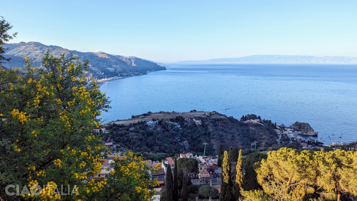 The view toward the Strait of Messina and Calabria