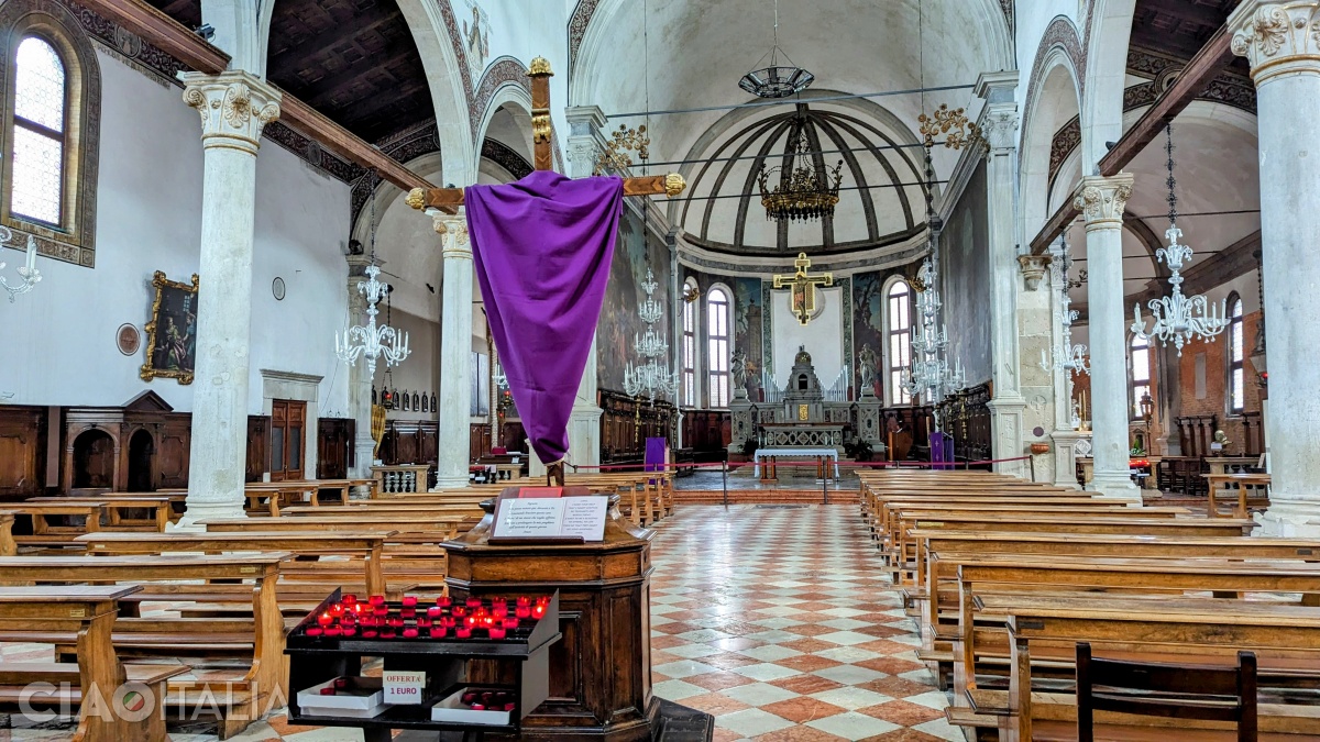 The interior of the church