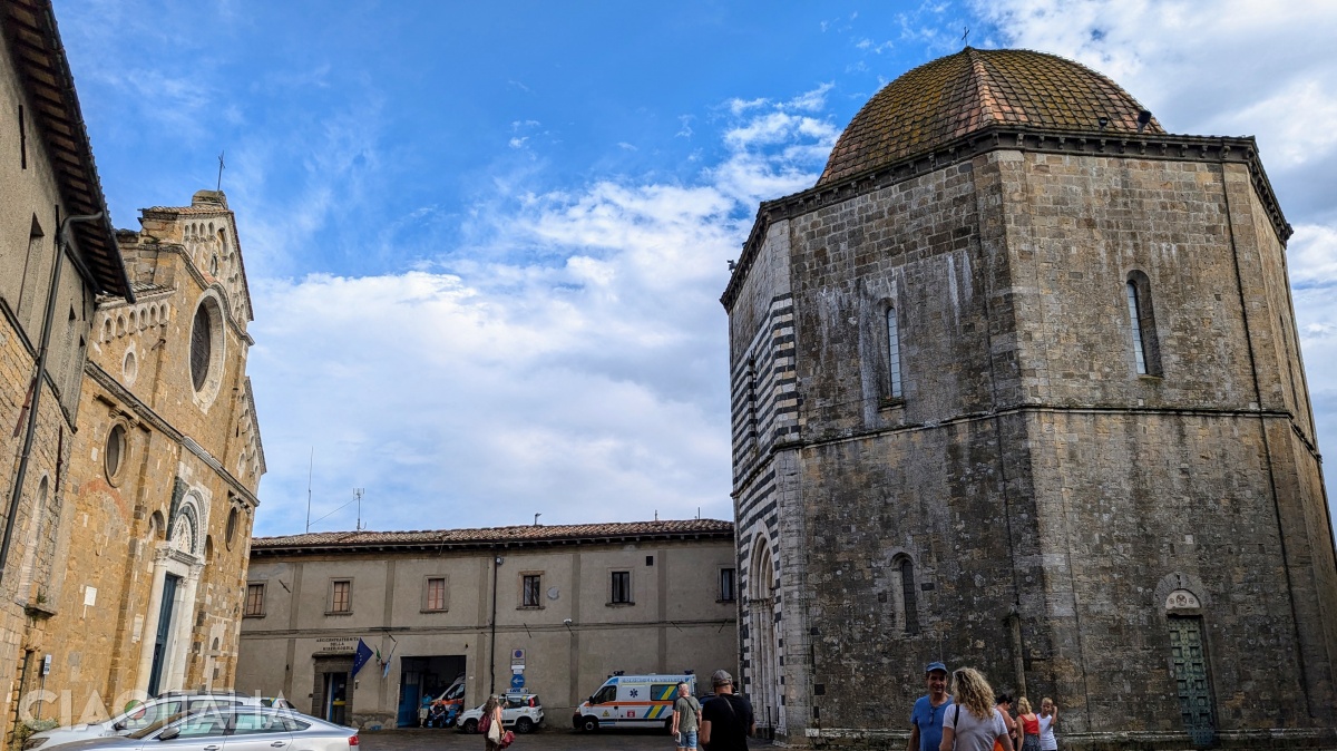 The Baptistery is located opposite the Cathedral.