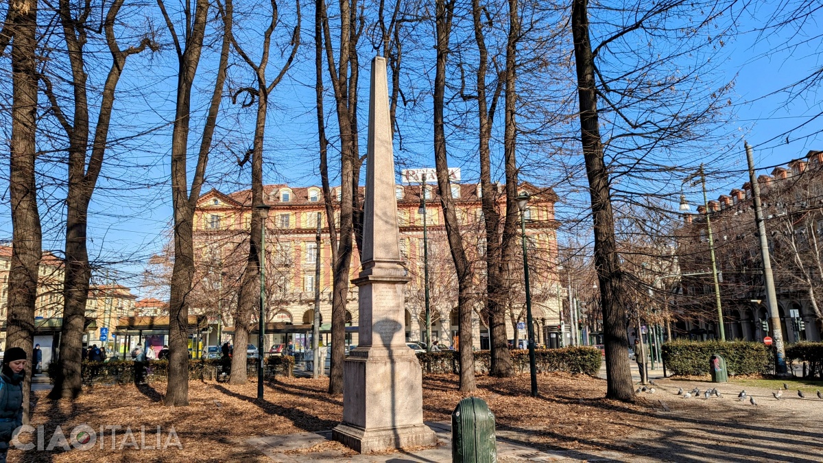 The geodetic obelisk in Piazza Statuto is said to be a peak of black magic.