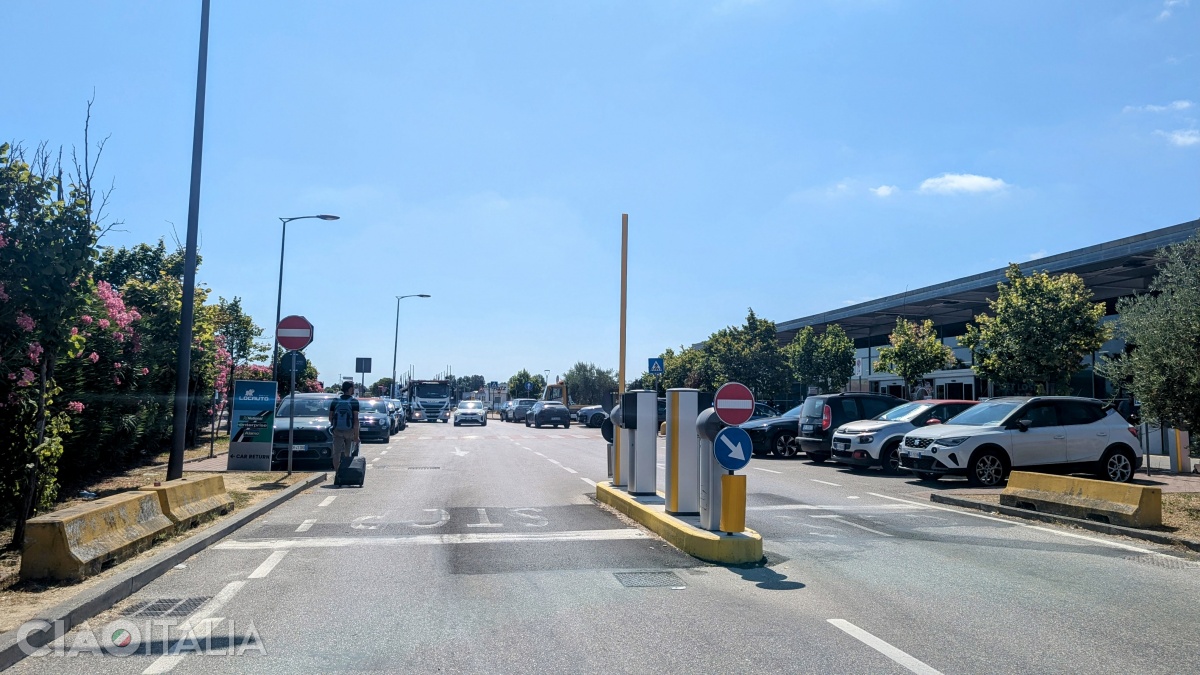 The terminal and parking area for car rentals