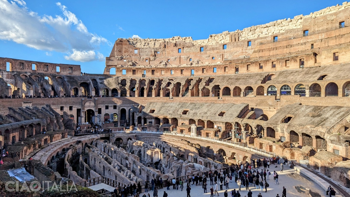 The 24-hour ticket gives you access to the first two levels of the Colosseum.