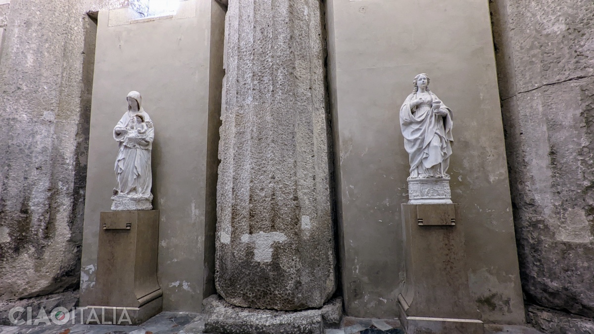 The Virgin Mary with the Child (left) and Saint Lucy (right)