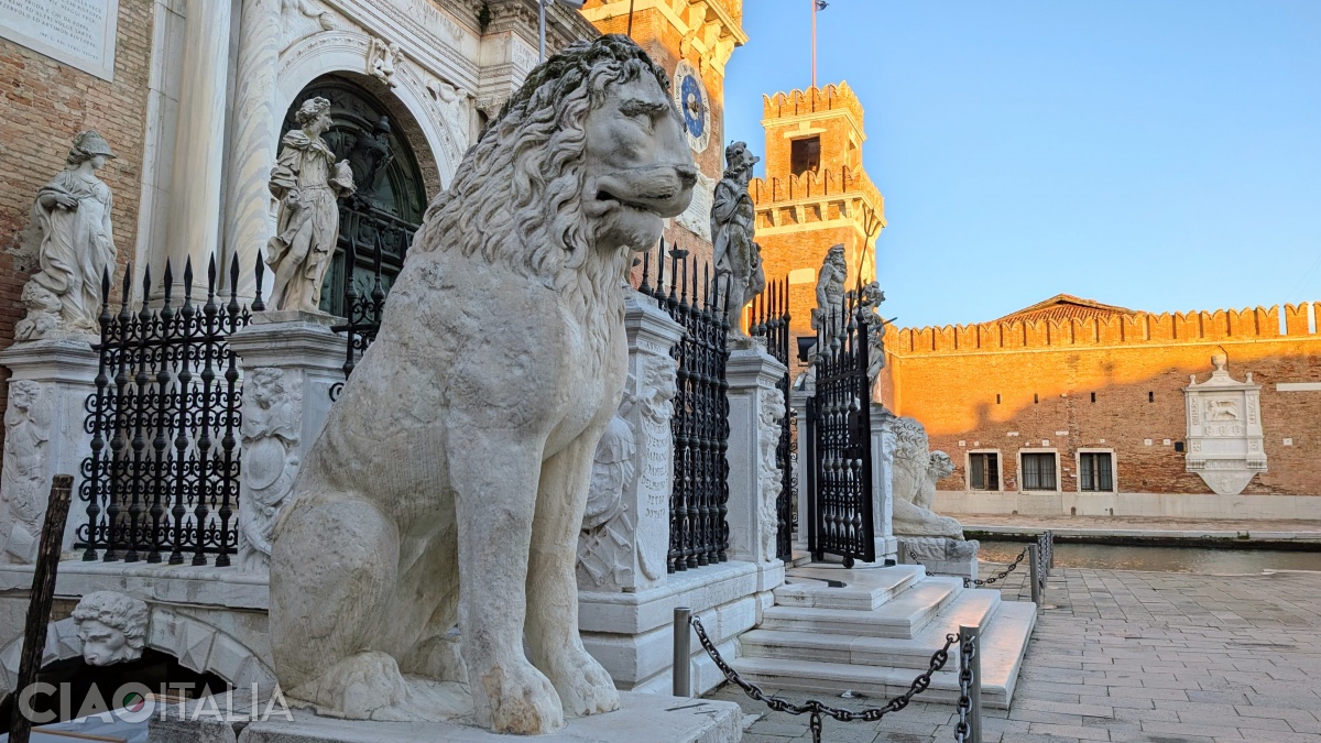 In antiquity, the lion on the left of the gate stood guard at the entrance to the port of Piraeus in Athens.