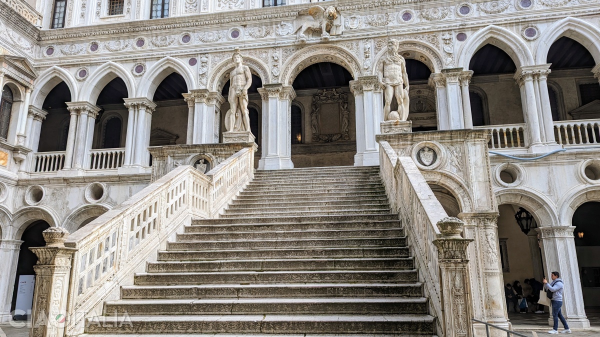 The Giants' Staircase, with the statues of Mars and Neptune, symbolizes Venice's power over land and sea.