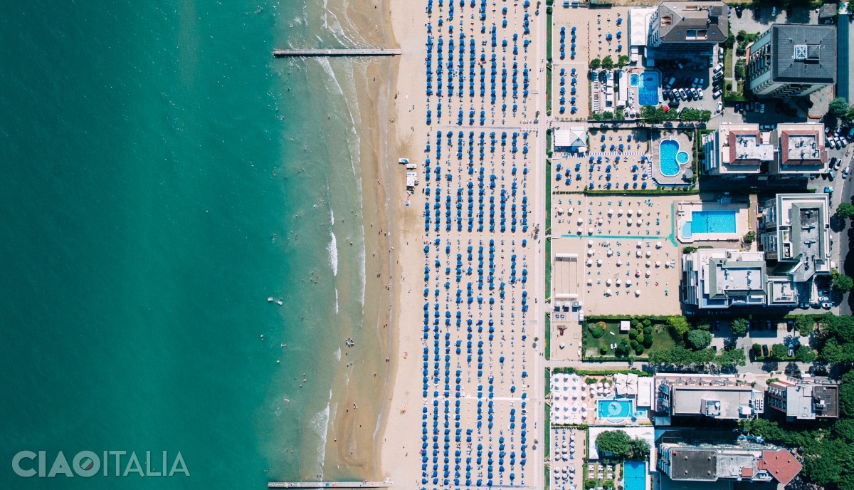 The Lido di Jesolo resort, seen from above