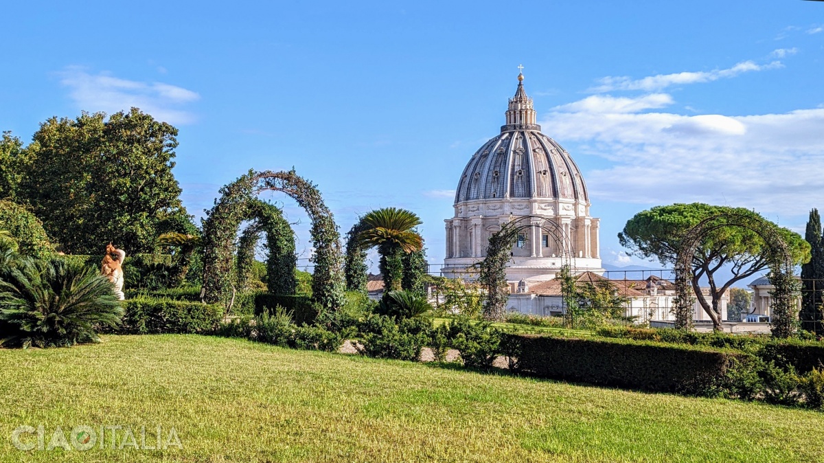 One of the most beautiful views of the dome of St. Peter's Basilica