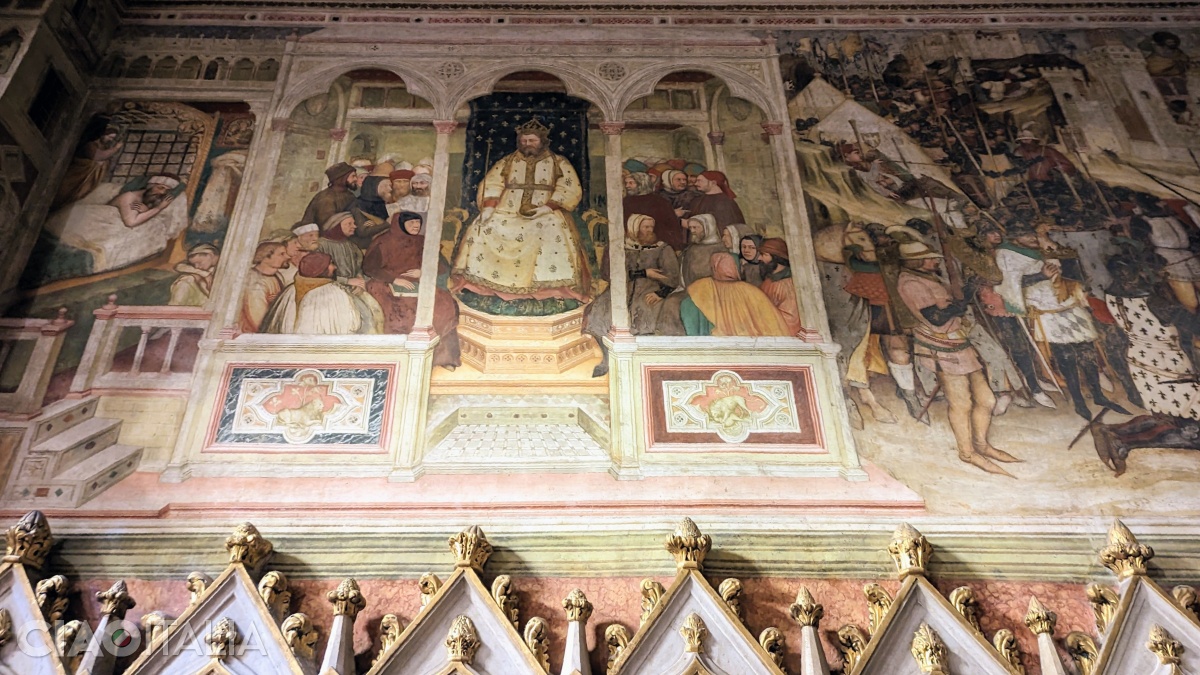 "The Dream of King Ramiro" (left), "Charlemagne's Council" (center), and "The Battle of Clavijo" (right)