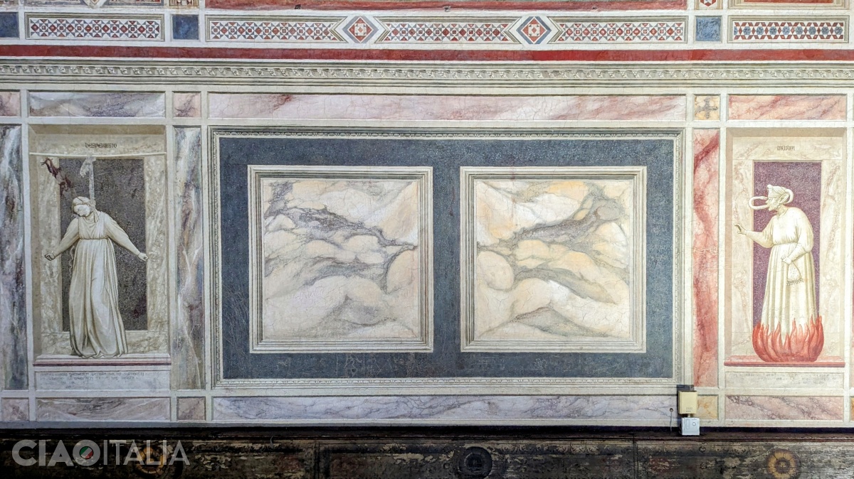 Despair is depicted as a hanged man, and Envy has a snake instead of a tongue.