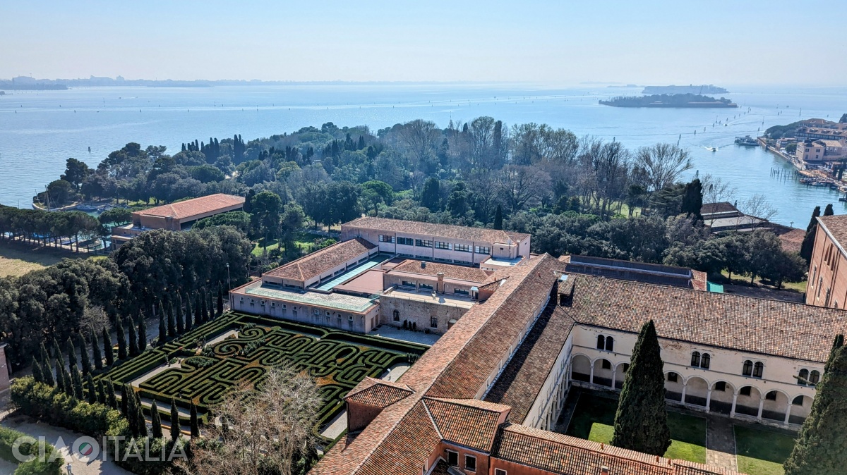 The buildings of the former San Giorgio Maggiore monastery, seen from the tower