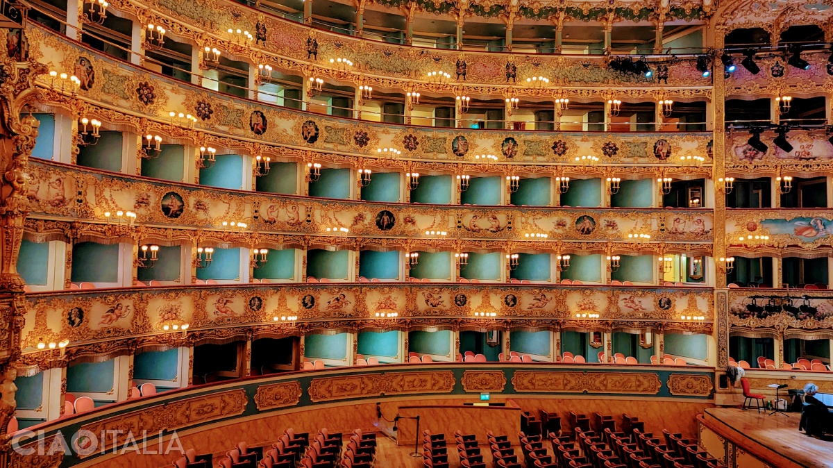 The auditorium of the La Fenice Theatre