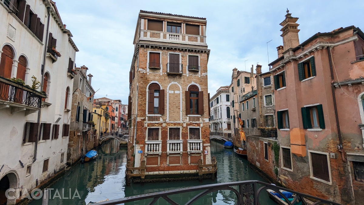 Palazzo Tetta is surrounded by water on three sides.