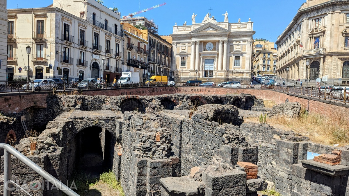 Next to the Roman Amphitheatre is the Church of San Biagio, from which the annual procession of St. Agata begins.