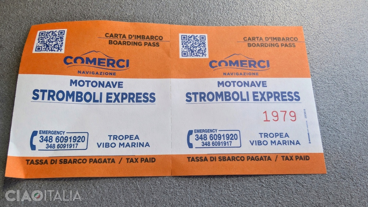 The landing fee for the Aeolian Islands is also paid at the port.