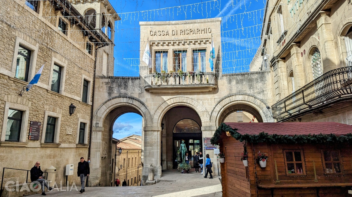 The Savings Bank closes one side of Titano Square