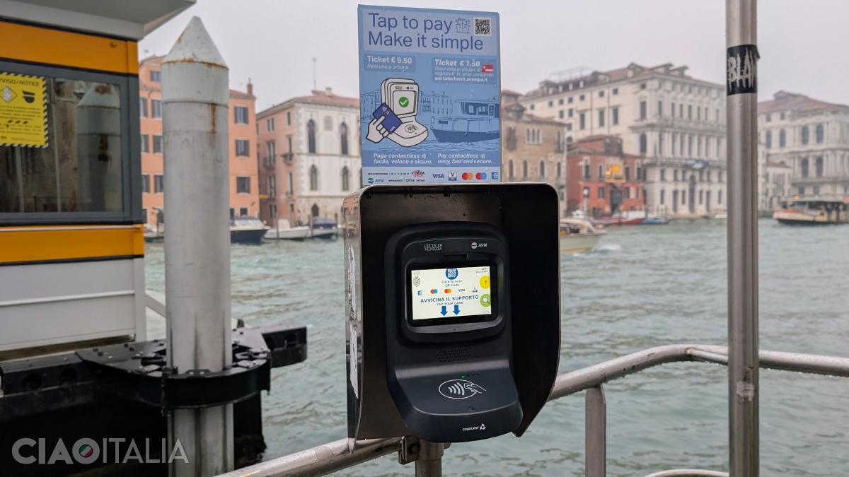 Recently, contactless card payment was introduced for transportation in Venice.