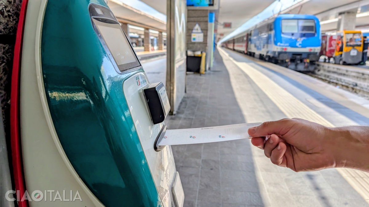 If you bought a physical ticket, don't forget to validate it before boarding the train!